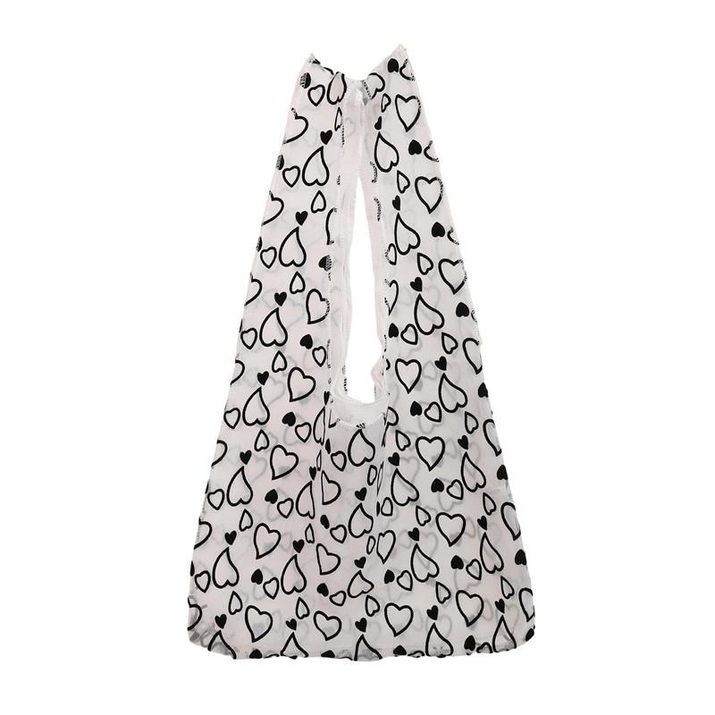 New textured love mesh yarn shoulder vest bag large capacity design multi-functional use portable small satchel