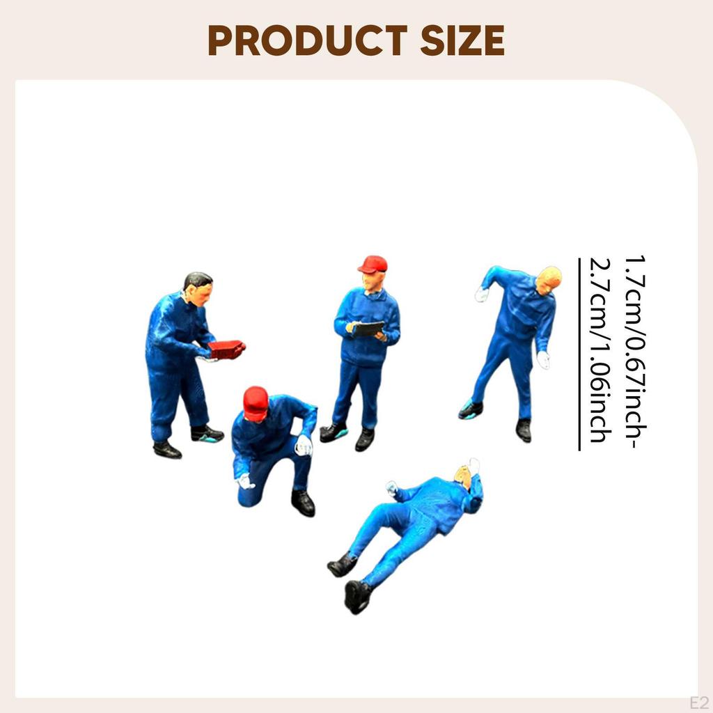 5 Pieces 1/64 Scale Miniature Figures Mini People Figurines Car Tiny DIY Projects Collectibles Micro