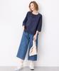 Petit Honfleur Pintuck Lace Blouse Navy Women's 523280,