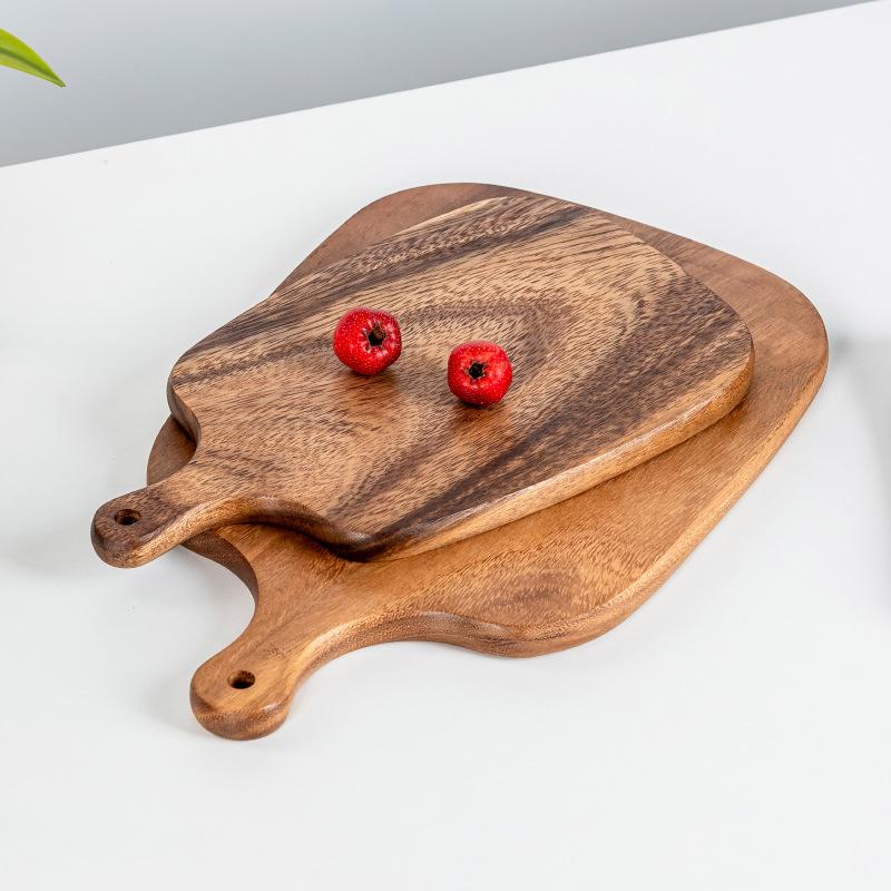 Acacia Wood Cutting Board with Juice Groove, Reversible Chopping Board for Kitchen, Large Serving Tray for Meat, Bread, Pizza