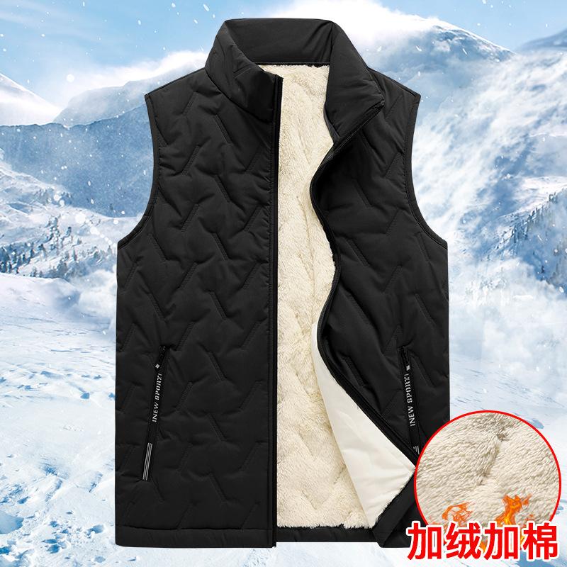 Direct Sales Cotton Clothes, Vests, Men's Autumn and Winter Outer Wear, Thermal Stand-up Collar Vest, Large Size Casual Vest Jacket
