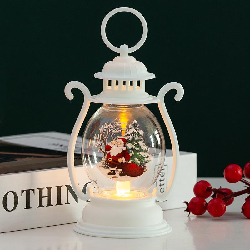 Mini Oil Lamp Tabletop Ornament Christmas Decoration Creative Display Prop Hanging Decor