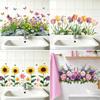 Waterproof Removable Floral Wall Stickers No Residue Adhesive Decals for Sink Area Bathroom Wall Art Decoration