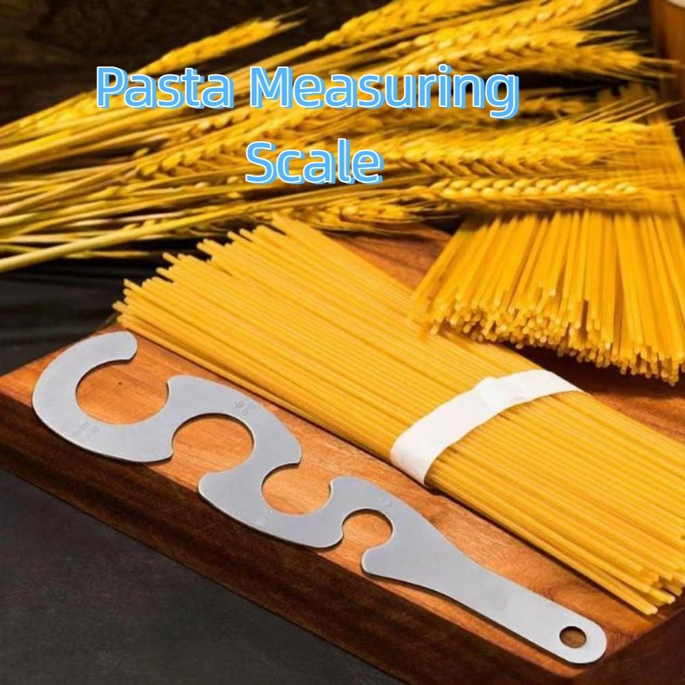 4 Holes Spaghetti Measurer Stainless Steel S Shaped Pasta Measuring Scale Portable Easy Clearing Spaghetti Measuring Tool