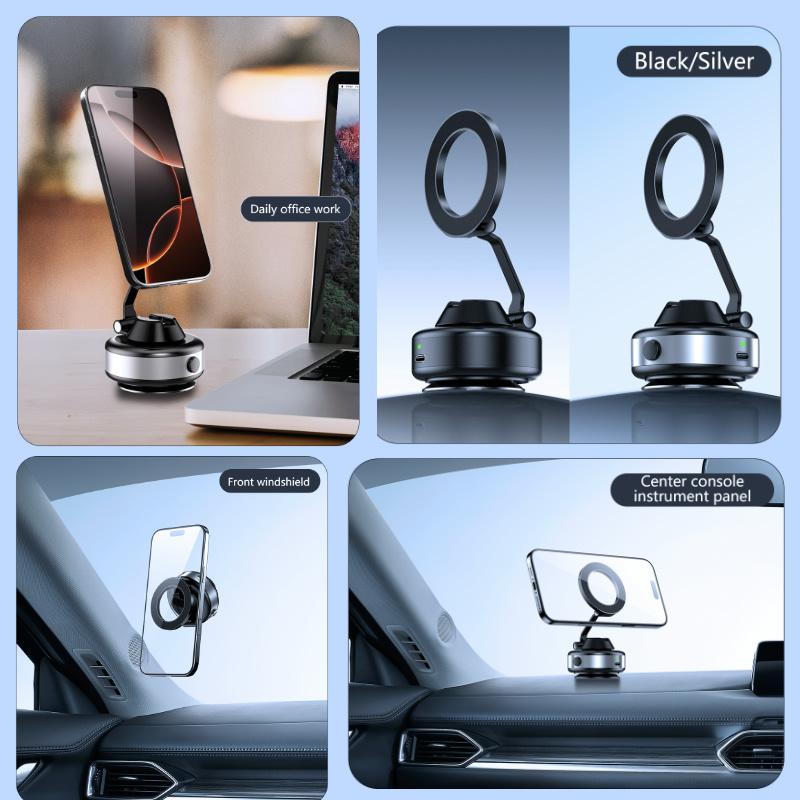 Universal Electric Vacuum Magnetic Bracket Car Phone Holder Anti-Shake Phone Holder for Iphone 16 15 14 13 12 11 XR Samsung