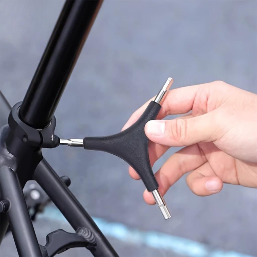 Bicycle Repair Tool, Mountain Bike Repair Three Headed Wrench, Multifunctional Hexagonal Y-shaped Tool