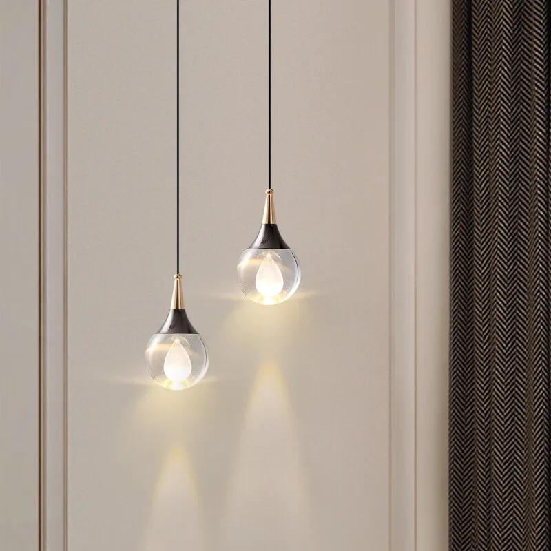 Europe Restaurant Decor Crystal Led Ball Pendant Light Sconce Night Lamparas Bedroom Kitchen Chandelier Lamp Dining Room Lights