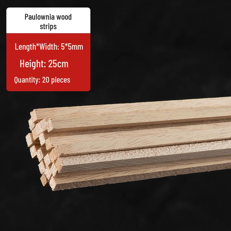 Paulowniahout Strips voor 3D Modelbouw en Blokhut Constructie