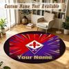 Round Rug Custom NameFiorentina FC Pattern Non Slip Carpet Home Floor Decor