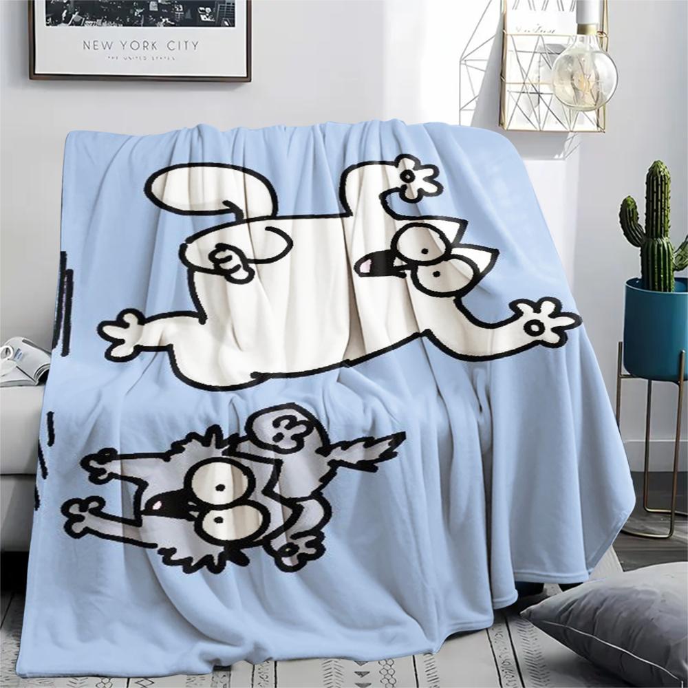 1 Pezzo Coperta in Flanella con Stampa Simon's Cat, Alta qualità Confortevole per Tutte le Stagioni, Decorazione per la Casa, Calore e Comfort, Perfetta per Regali di Natale