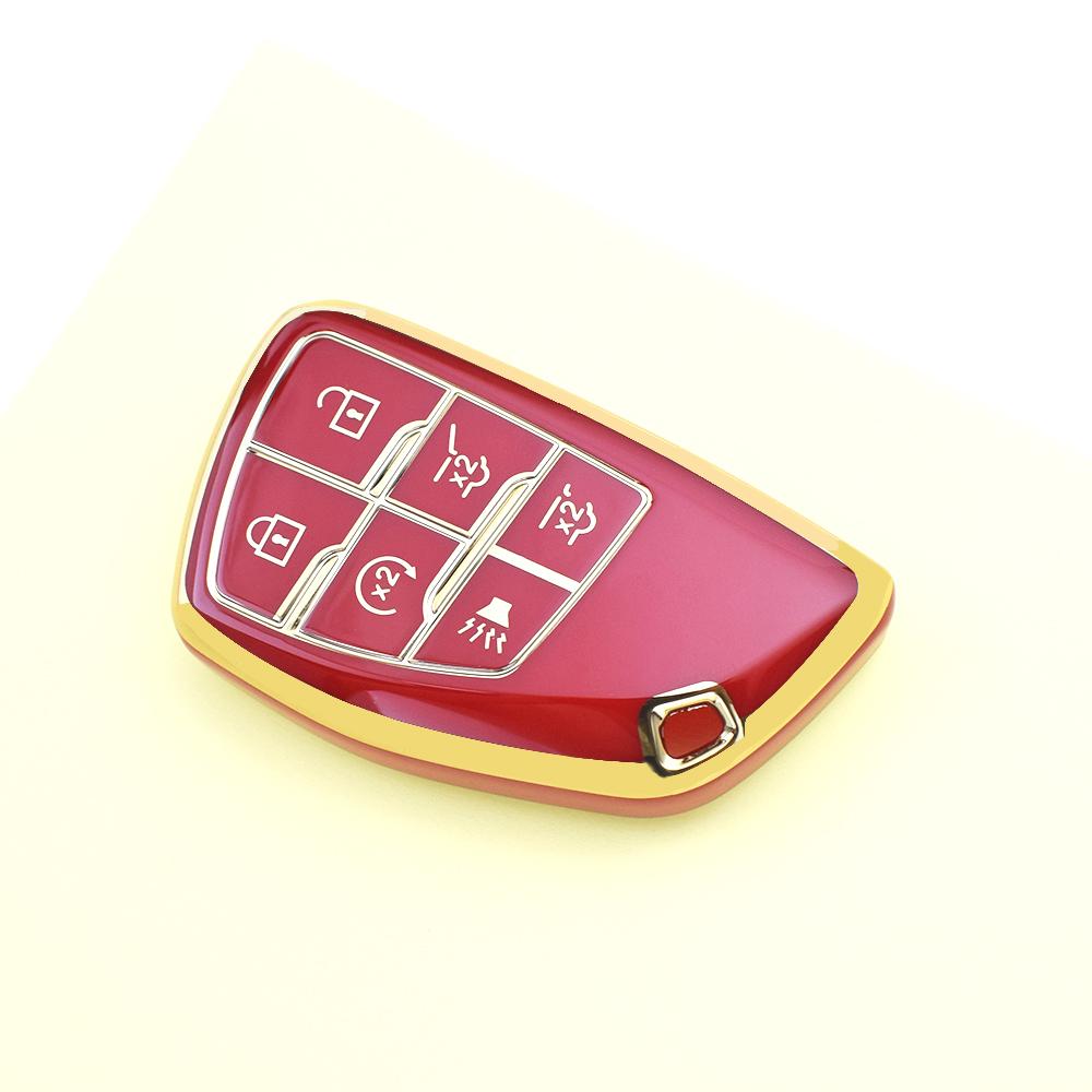 For Chevrolet Silverado 1500 Tahoe Suburban Colorado Traverse Gmc Yukon Canyon Sierra Auto Car Key Fob Case Cover Keychain Ring