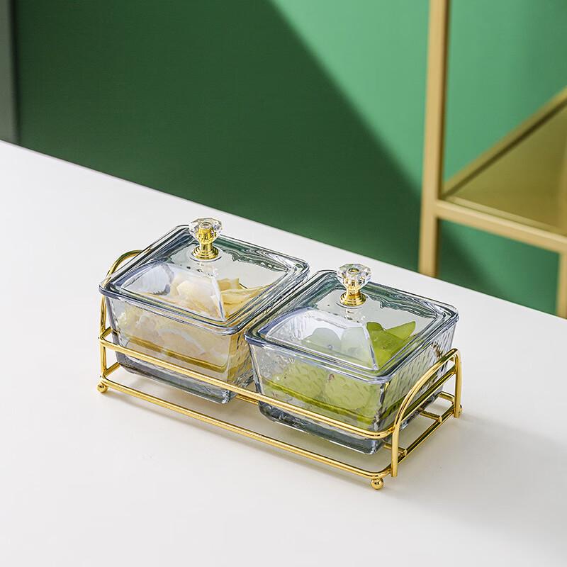 WUHE Glass Divided Serving Plate with Lid