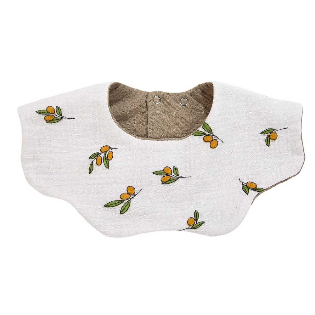6 Layers Thickened Baby Muslin Cotton Bibs 306°AB Double Side Flower Round Neck Saliva Towel Print Feeding Burp Cloths Banadna