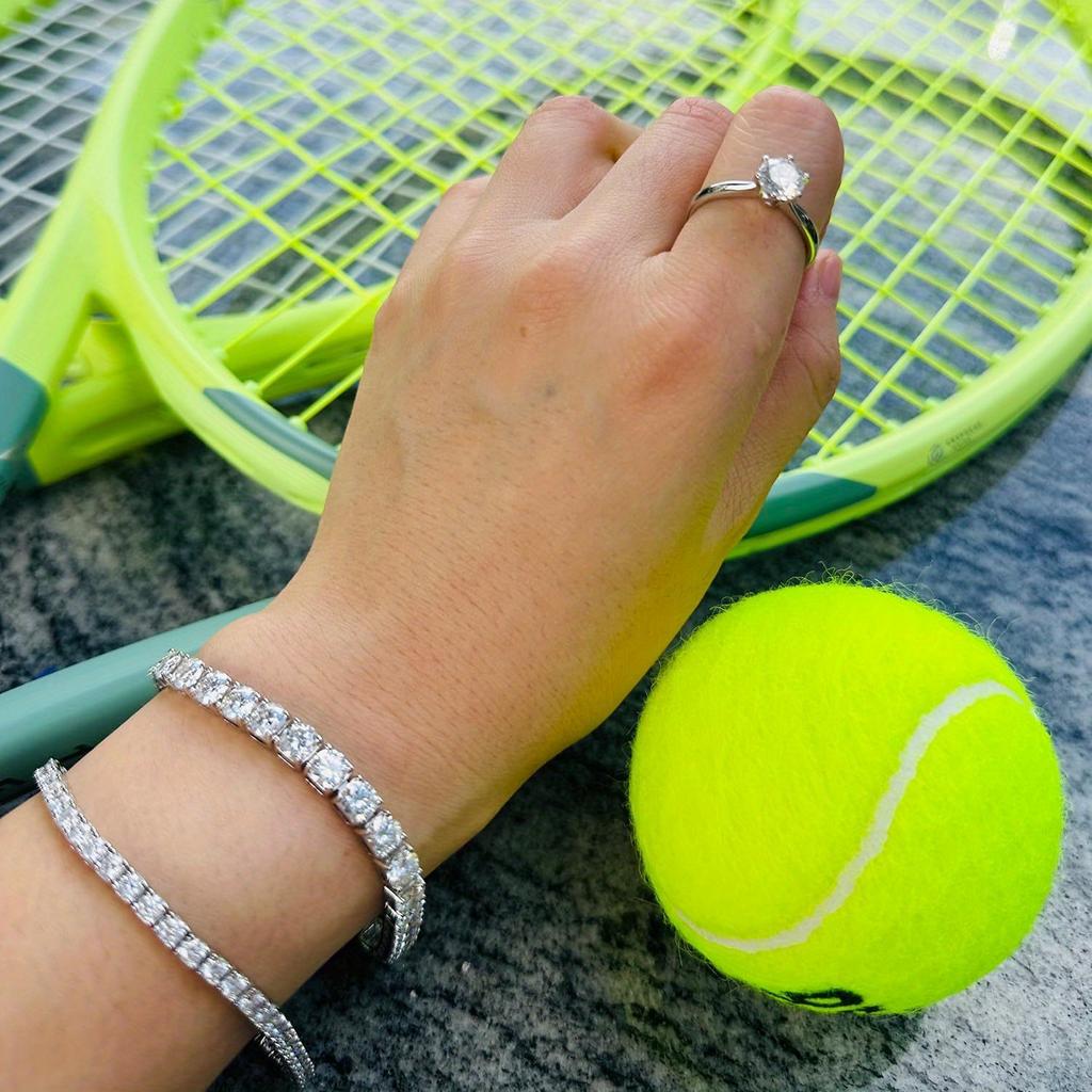S925 Silvery Tennis Bracelet 2/ 3/ 4/ 5mm Moissanite Fine Jewelry Hypoallergenic 6.69-8.66inch Length
