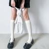 Women JK Stockings Lolita Calf Socks White Japan Summer Simple Striped Mid Tube Sock Thin Section Micro Pressed Black Pile Socks