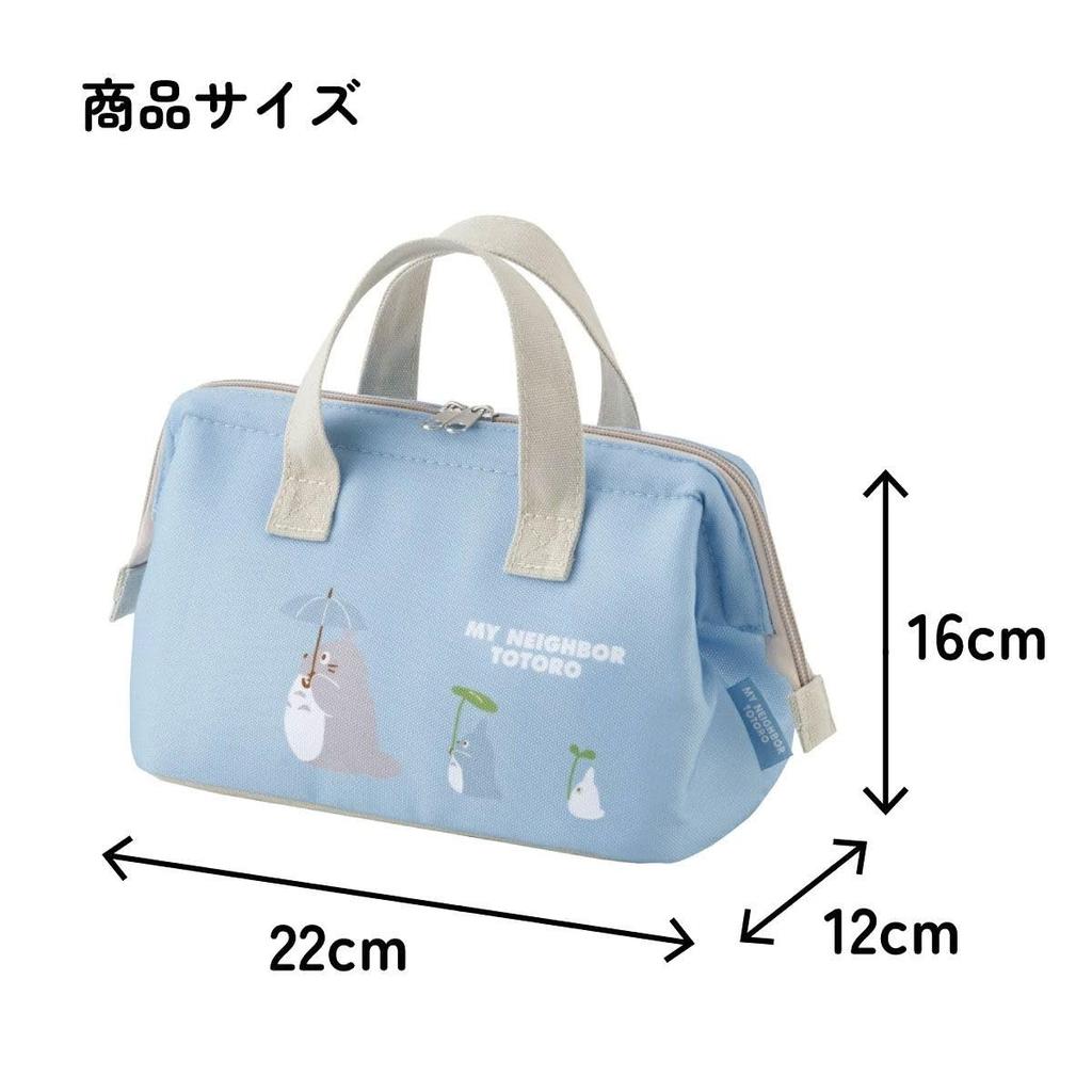 Skater My Neighbor Totoro Canvas Insulated Lunch Bag Double Zipper Gamaguchi Bento Tote Bag 22x12x16cm KGAF1-A