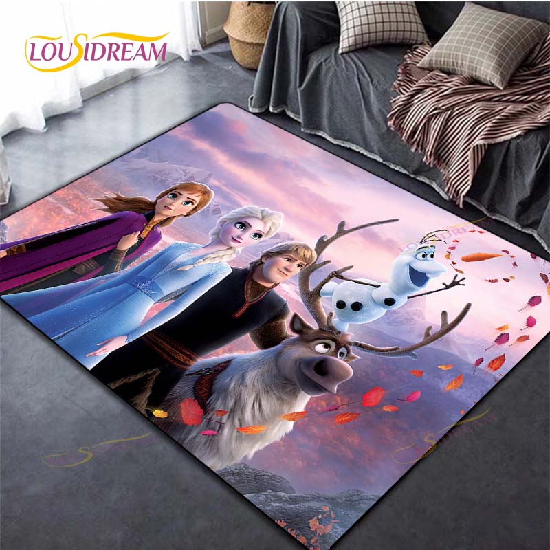 Frozen Carpet Anime Rug Kids Carpets Living Room Tea Table Mats Bedroom Rug Washable Floor Mats Household Area Mat Cute Rug