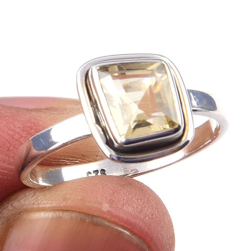 

Natural Citrine Gemstone Handmade 925 Solid Sterling Silver Ring Size 8 l0P33