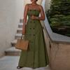 ZANZEA Women Summer Casual Off Shoulder Tube Top Long Dress