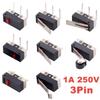 20PCS Mini Micro Limit Switch C NO NC 3 Pins PCB Terminals SPDT 1A 125V Roller Arc Lever Snap Action Push Micro Mouse Switches