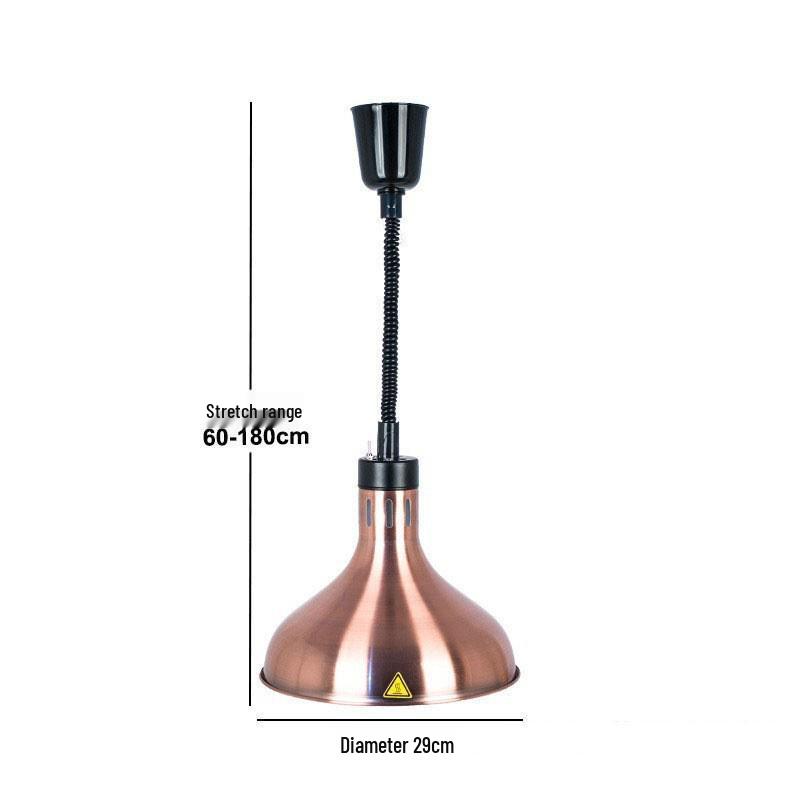 Adjustable Height Retractable Single Head Heat Lamp for Food Warming