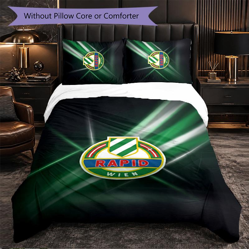 Rapid Wien FC Themed Bedding 3Pcs Duvet Cover Set Decorative Bed Linen For Teen Room Home Decoration