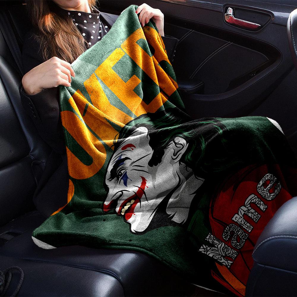 Joker Movie Character Four Seasons Blanket Customized With Your Name Lightweight And Warm Perfect Gift For Home Office Camping Sofa Travel Beach