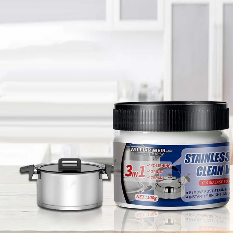 Rust Remover 100g Stainless Steel Cleaning Paste Metal Polish Cream Scratch Removing Gel Long Lasting Shine Builder Accessories