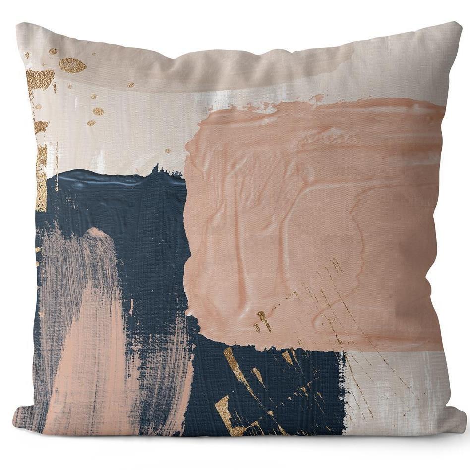 Pink Abstract Oil Painting Pillow Case White Thread Print Pillow Summer Home Sofa Cushion Cover