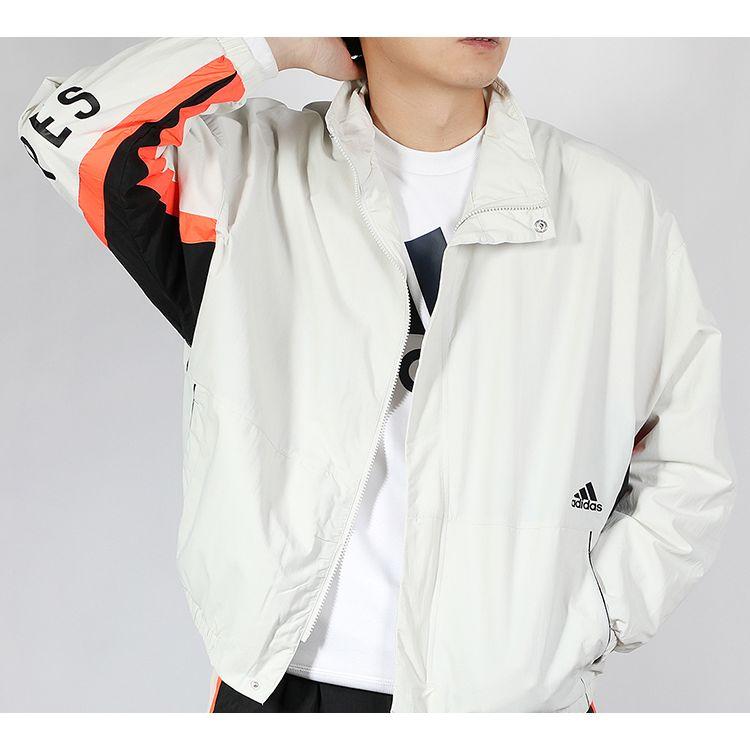 Adidas Essentials Linear Windbreaker Jacket Men Jackets White FN5672