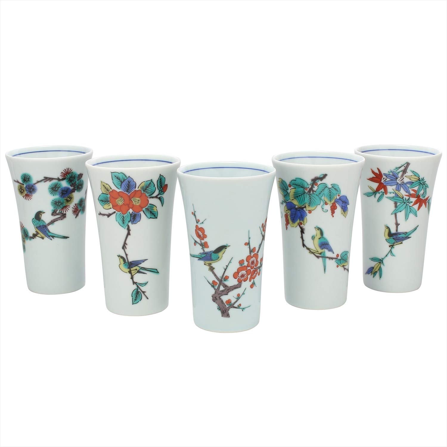 

Kutaniyaki Kamamoto Seizangama Kamamoto Kutaniyaki Free Cup Set Old Kutani Painting 32K15S10 (Kutaniyaki Seizangama) 5-Customer