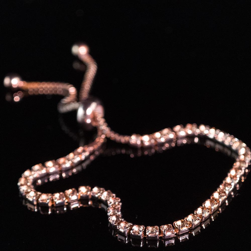 Zircon Adjustable Tennis Bracelet, Luxury Women's Jewelry with Full Diamond Design