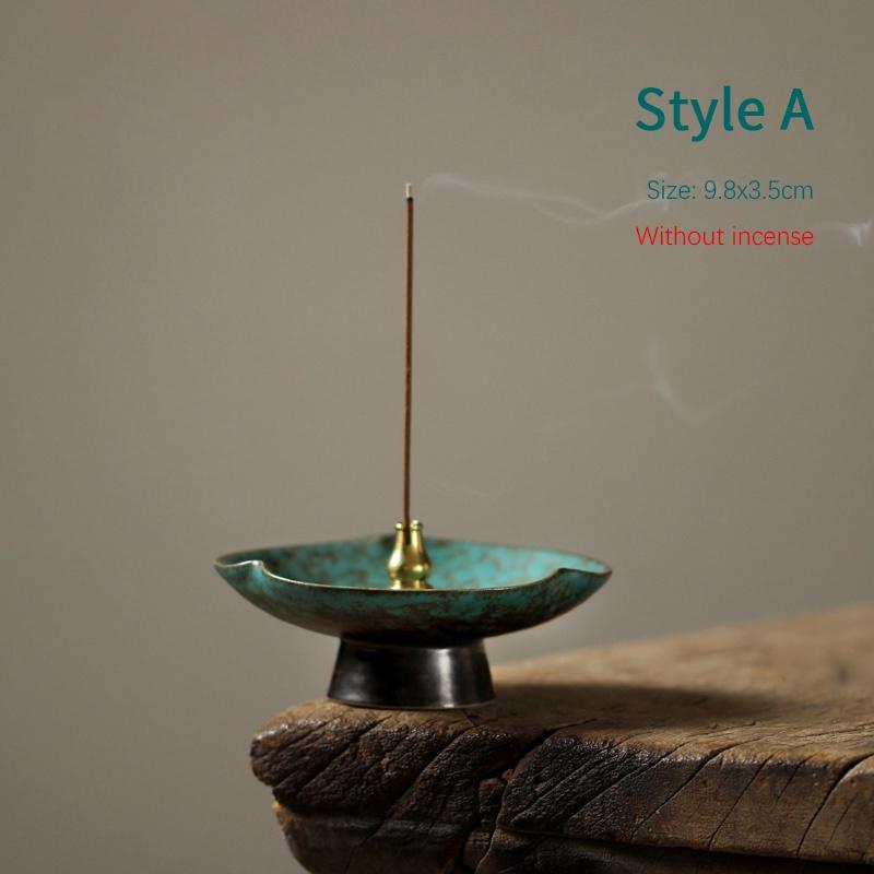 Kreativ Begonia Rökelsehållare Japansk Stil Rökelsebrännare Inomhus Keramisk Rökelsebrännare Prydnad