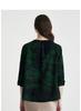 National style fragrant cloud yarn: 100% mulberry silk round neck temperament jacquard anti-aging silk shirt for women