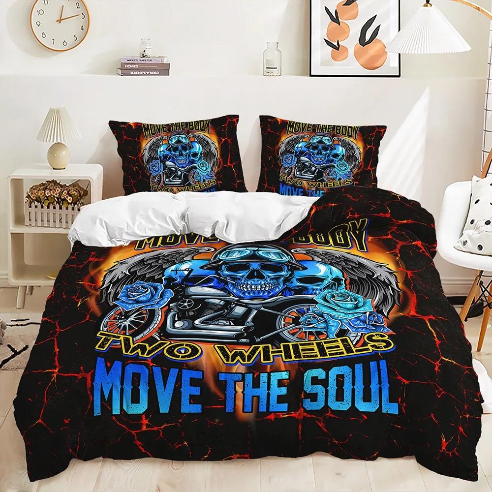 Comforter Rose And Skulls Bedding Set For Kids All Season Twin Full Queen King Size Bed Set Bedroom s Red