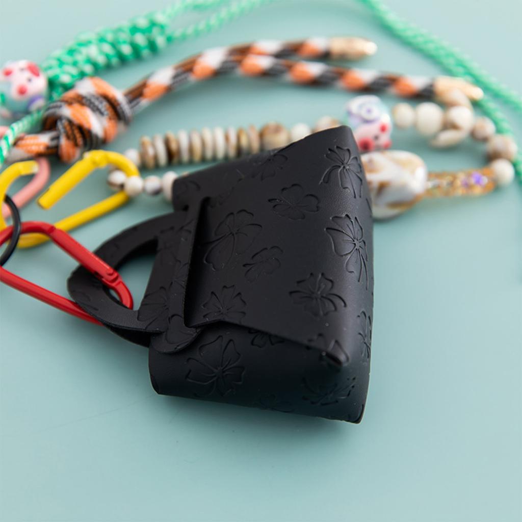 Stylish PU Leather Coin Purse Keychain with Handwoven Lanyard Handmade Keyring Bag Accessories for Urban Men and Women