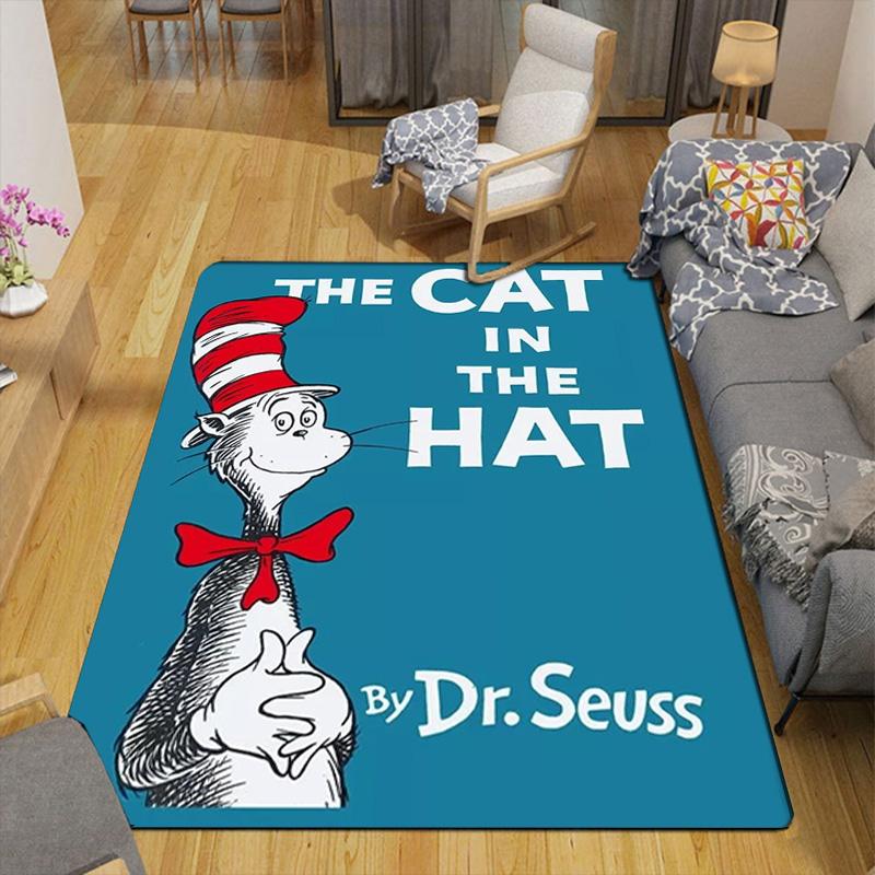 Dr. Seuss's The Cat in the Hat Rug Floor Mat for Living Room or Bedroom Soft and Comfortable Carpet a Gift for Birthday and Holiday.NFF0928218