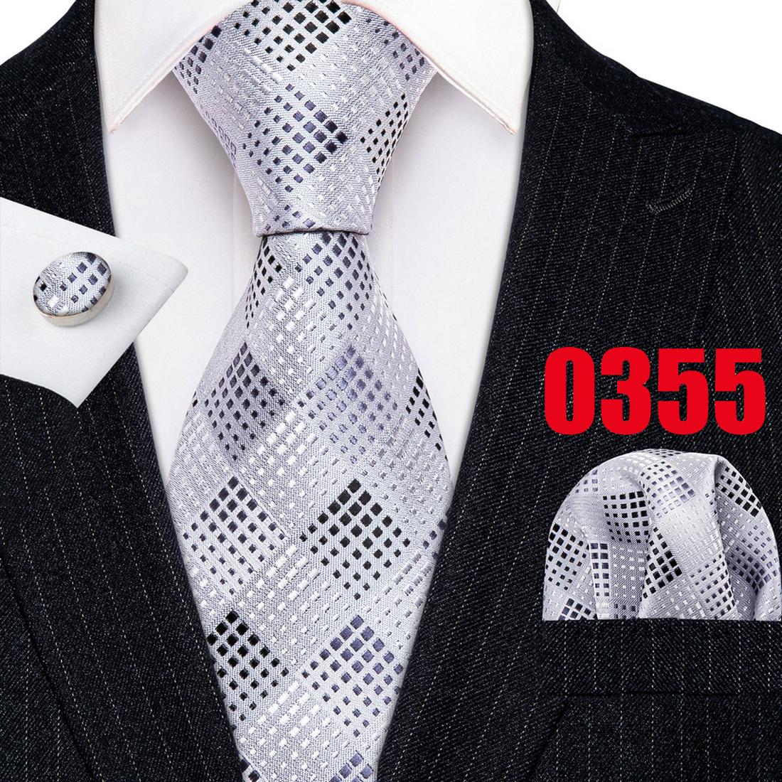 

Barry.Wang Краватка Хустка Запонки Набір Коричневий червоний чорний плед Жакард ткане весілля N-0355