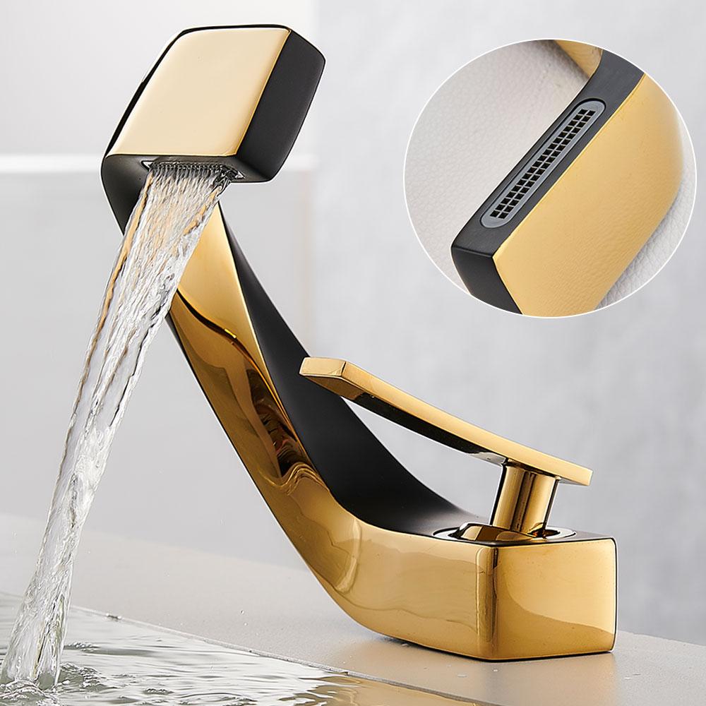 Koupelnová umyvadlová baterie na desku černá umyvadlová baterie s jedním otvorem vodovodní baterie horká a studená koupelnová směšovací baterie