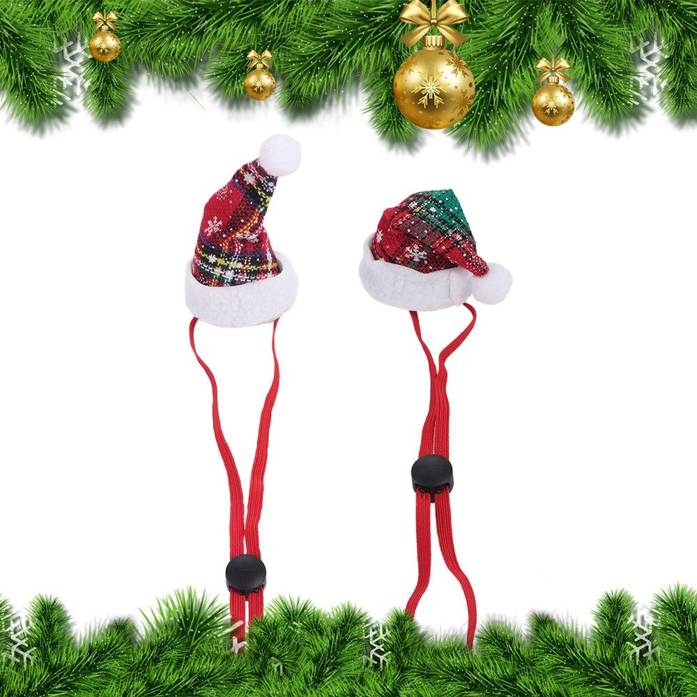 Decorative Xmas Cat Santa Hat Adjustable Puppy Christmas Hat Christmas Pet Hat  New Year