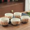 Hand Painted Red Bamboo Ceramic Teacup Chinese Style Creative Household Chinese Kungfu Teaware Master Cups Decoration New