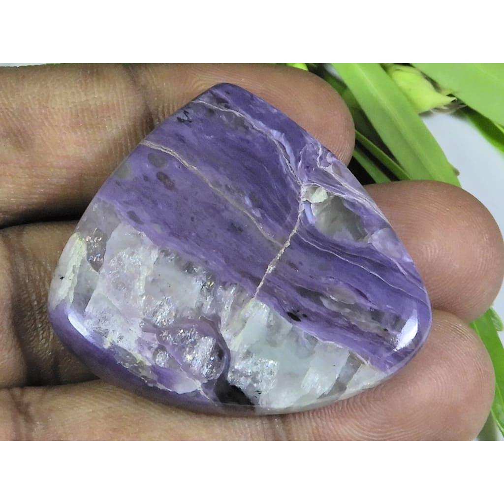 86Cts. Natural Charoite Pear Shape Cabochon Loose Gemstone 27X40X07 MM A-94
