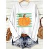 Women's hand-painted printed simple and fashionable round neck long-sleeved T-shirt