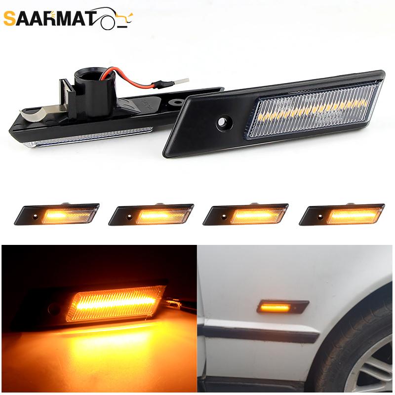 for BMW 3 Series E36 M3 318is/325is 92-96 5-Series E34 88-95 7-Series E32 86-94 Dynamic LED Side Marker Signal Lights Turn Lamp