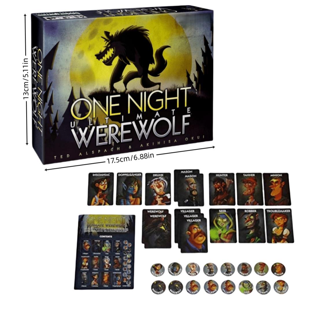 One Night Ultimate Werewolf Board Game, Card Game |   Board Games |   3-10 Players |   Game Time Is 10 Minutes, Suitable As A Gift.