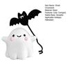 Cute Resin Ghost Statue Walking Dog Figurine, Holding Bat Balloon Statue, Spooky Halloween Children Room Desktop Decor Decor, Mini Stable Base