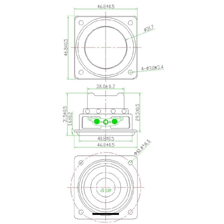 4Ohm 15W Full-Ranges Multimedias Speaker 47mm Internal Magnetic Speaker for Home