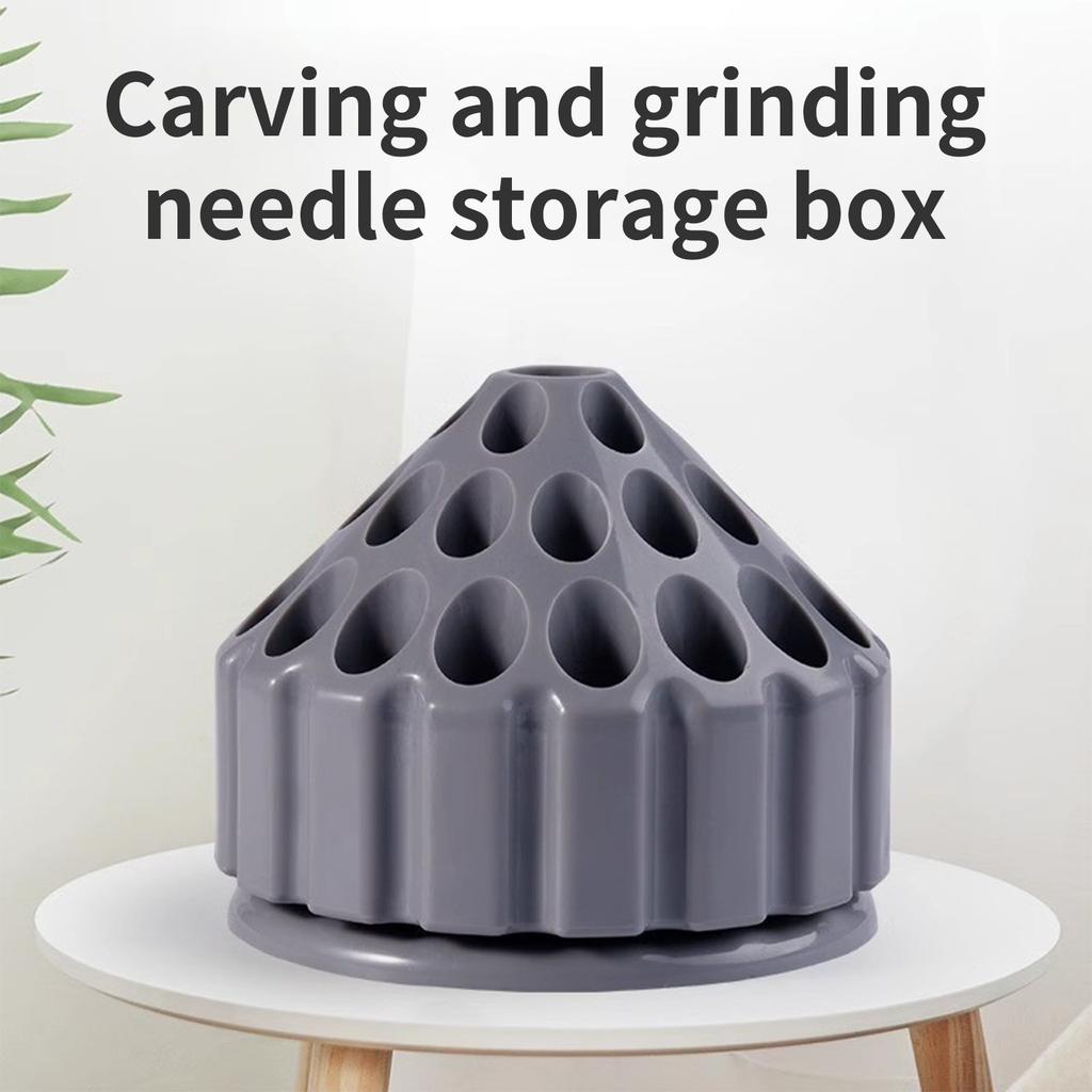 360 Degree Rotating Plastic Storage Box for Nail Drill Bits with Multi Holes Designs Dental Polishing Grinding Head Case