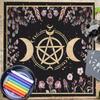 Paño de Altar de Tarot de Franela Cuadrado Almohadilla para Juego de Mesa Almohadilla para Oráculos Astrológicos Cubremesa Alfombrilla para Cartas Mantel para Adivinaciones