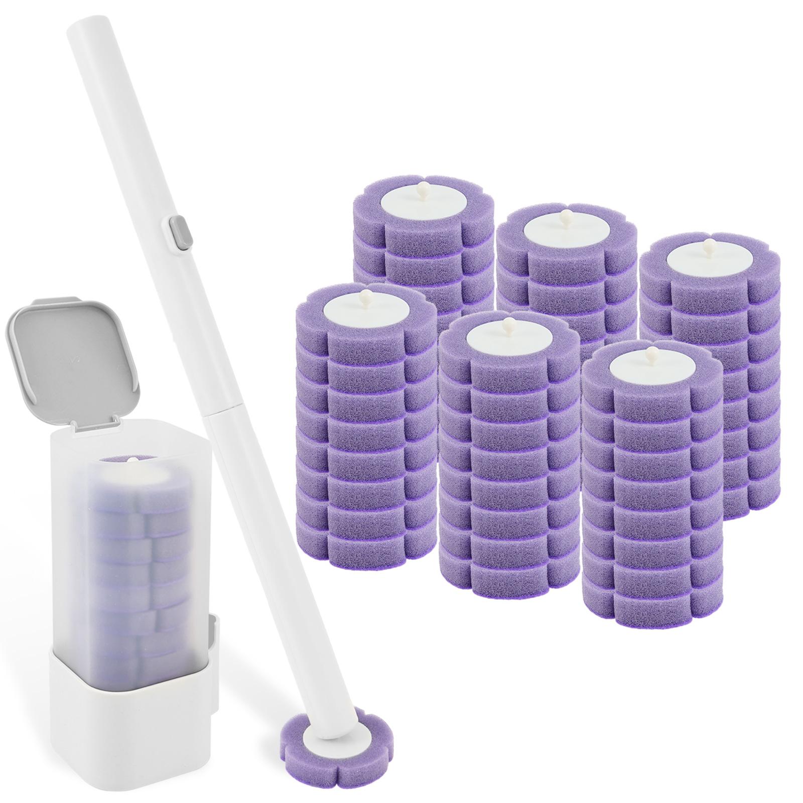 

Disposable Toilet Brush and Holder Set with 48 Cleaner Brush Head Efficient Wall Mounted Toilet Wand Kit Bathroom Cleaning Tool